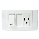 APAGADOR CON TOMA SENCILLO BLANCO SECURITY