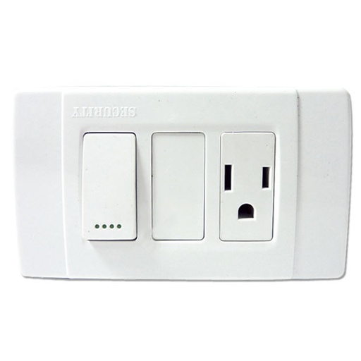 [2185] APAGADOR CON TOMA SENCILLO BLANCO SECURITY