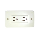 TOMACORRIENTE DOBLE BEIGE CON TIERRA