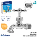 LLAVE DE CHORRO 1/2" CROMADA SIN PICO GRIVEN