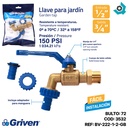 LLAVE DE CHORRO 1/2" DE BRONCE CON PICO GRIVEN