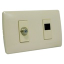 CONECTOR PARA TELEVISOR Y TELEFONO BEIGE SECURITY