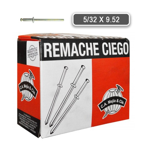 [4316] REMACHE CIEGO NAT. 5-4 5/32" X 9.52MM  MEJIA