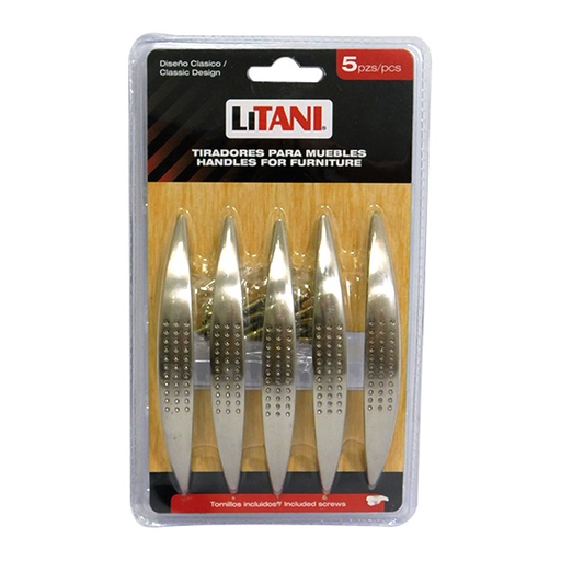 [6494] JUEGO DE TIRADORES 5PZAS 96MM LITANI