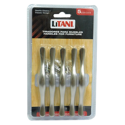 [6726] JUEGO DE TIRADORES 5 PZAS 96MM LITANI