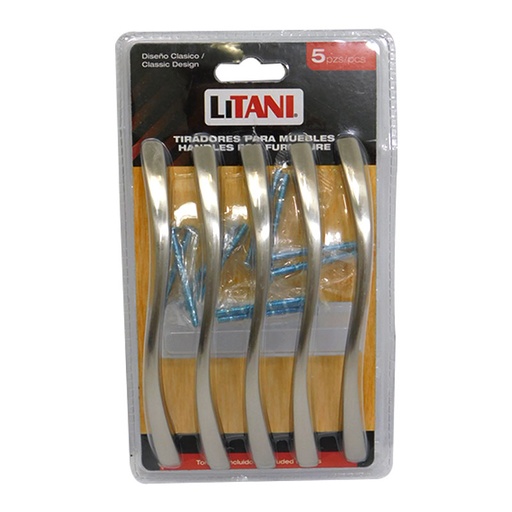 [6734] JUEGO DE TIRADORES 5PZAS 128MM LITANI