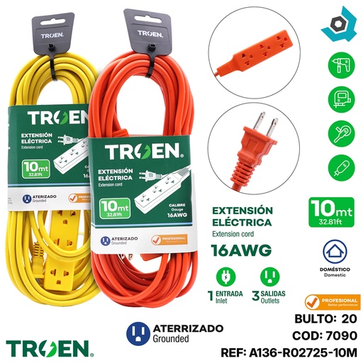 [7090] EXTENSION ELECTRICA TROEN 10M