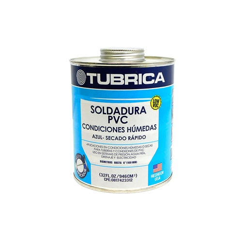 [7400] SOLDADURA PVC CONDICIONES HUMEDAS 1/4GL TUBRICA