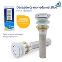 DESAGUE PARA LAVAMANOS 1 1/4" X 19CM MONEDA METALICO GRIVEN
