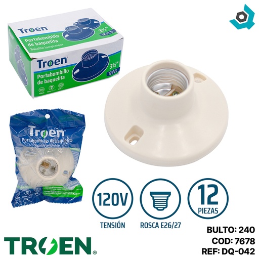 [7678] SOCATE PARA BOMBILLOS 3.5" TROEN