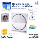 DESAGUE DE PISO 4" X 4" PUSH ACERO INOXIDABLE GRIVEN