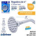 REGADERA PARA BANO 4" REDONDA CROMADA GRIVEN