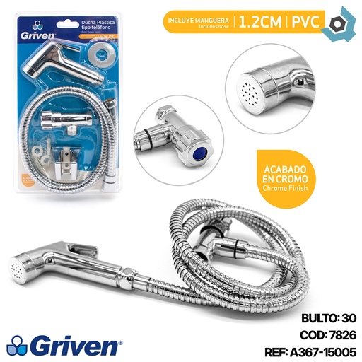 [7826] DUCHA PVC TIPO TELEFONO PARA BANO GRIVEN