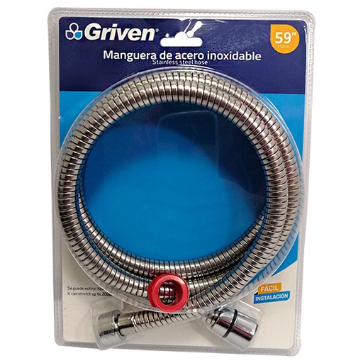 [7827] MANGUERA METALICA 59" ACERO INOXIDABLE GRIVEN