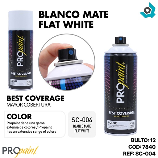 [7840] PINTURA EN SPRAY BLANCO MATE PRO PAINT