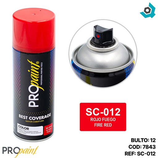 [7843] PINTURA EN SPRAY ROJO FUEGO PRO PAINT